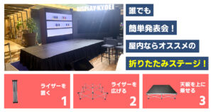 誰でも 簡単発表会！ 屋内ならオススメの 簡易ステージ！