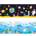 エアー抽選器 柄(宇宙人と水族館)