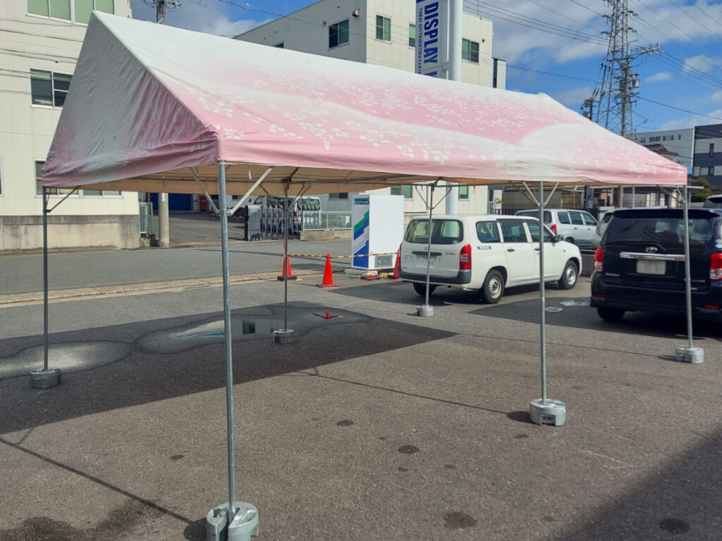 桜柄テント